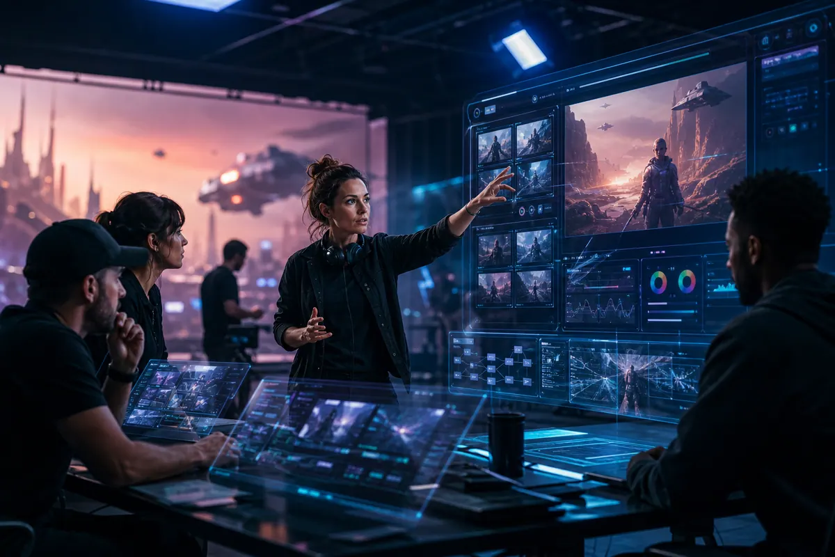 Equipo audiovisual dirigido por personas con asistencia de inteligencia artificial