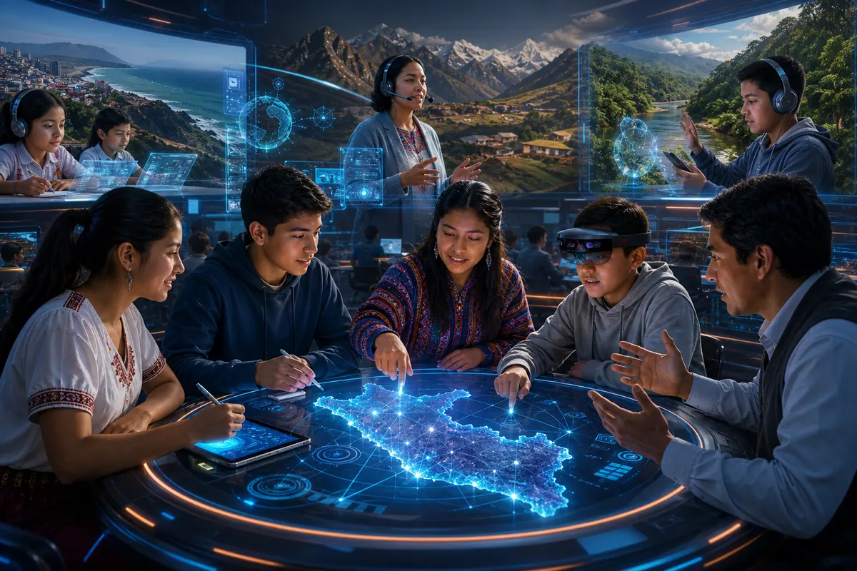 Estudiantes y docentes de las regiones del Perú conectados mediante educación digital